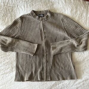 Woolrich Tan Cardigan Chunky Knit Sweater